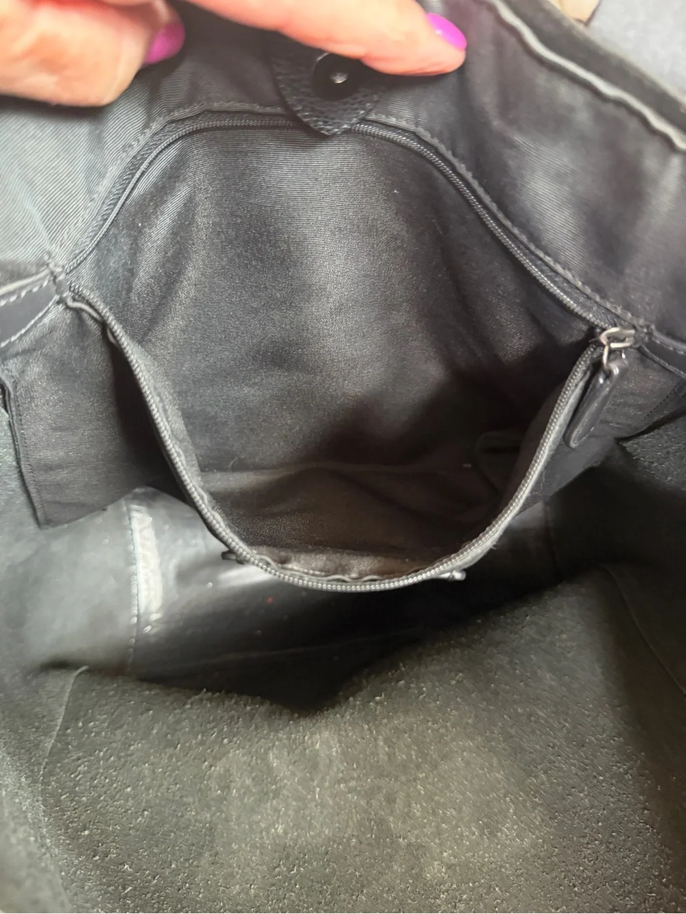Coach Black Pebbled Leather Tote with Debossed Coach Carriage